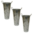 3Pcs Flower Pot Vase Flower Bucket Metal Floral Buckets Jug French Milk Galvanized Holder Country Rustic Planter Flowers Florist