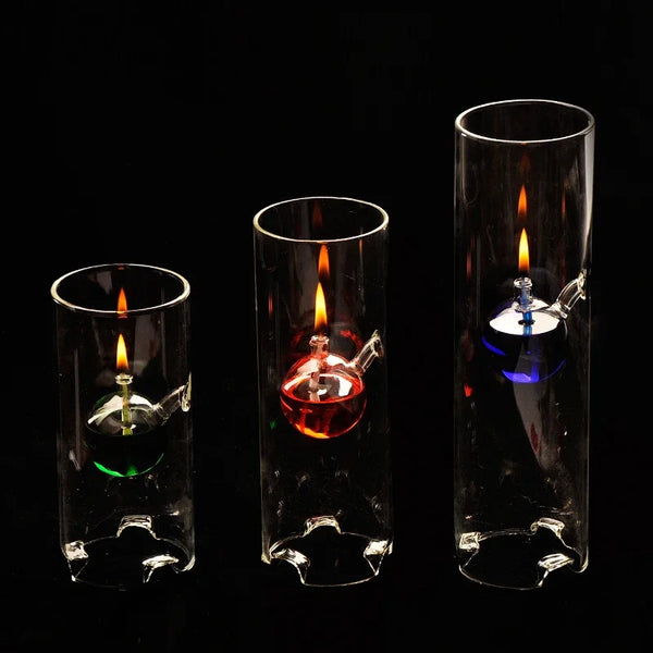 1pc Glass Candle Holders,Glass Lamp Oil Centerpieces for Christmas, Wedding, Home Decor, Parties and Anniversary