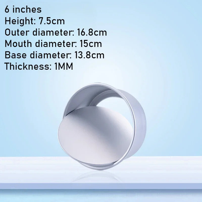 2-9 Inches Round Cake Mold with Removable Bottom DIY Aluminum Alloy Baking Cheesecake Pan Mould Fondant Dessert Decoration Tools