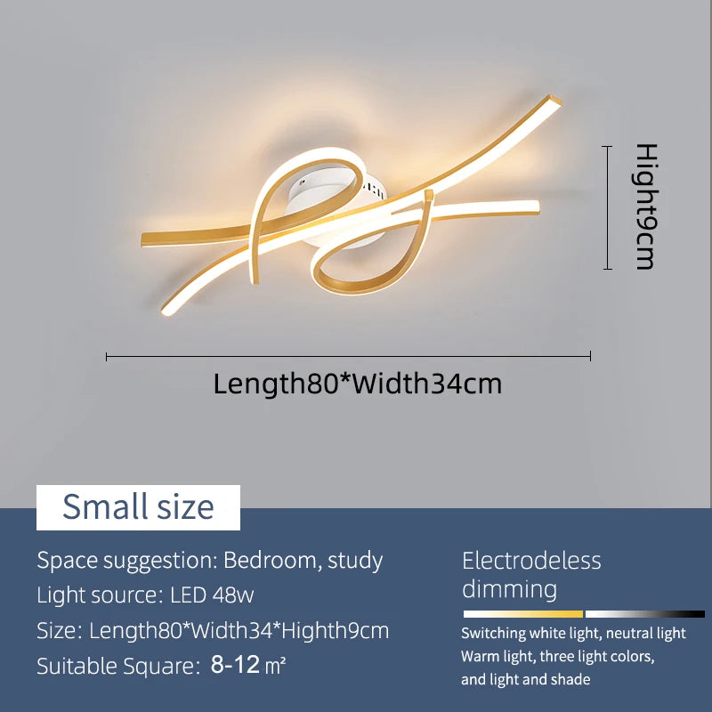 Smart Home Alexa Modern led Ceiling Lights for living room bedroom study room Matte black or Gold finished Ceiling Lamp fixtures