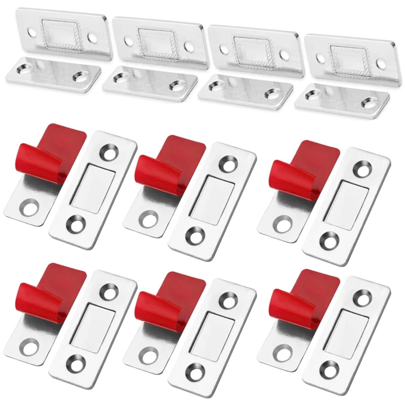 4/2/1Set Strong Magnetic Cabinet Catches Ultra-Thin Door Magnets Stops Invisible Adhesive Drawer Magnet Catch for Kitchen Closer
