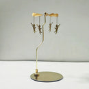 Stainless Steel Gold Round Disc Candlestick Christmas Gift Aromatherapy Running Horse Light Romantic Rotating Candle Holder