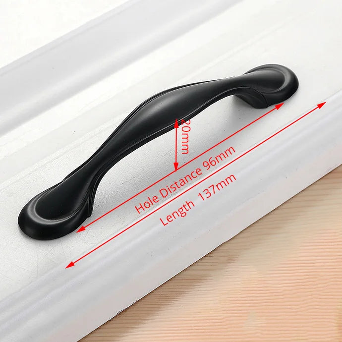 Aluminum Alloy Black Cabinet Handles American Style Solid Kitchen Cupboard Pulls Drawer Knobs Furniture Handle Hardware