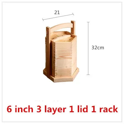 Chinese Dumplings Bamboo Steamer Cooker with Lid Dimsum Steamer Fish Rice food Vegetable Basket Kitchen Cooking Tools basket pot