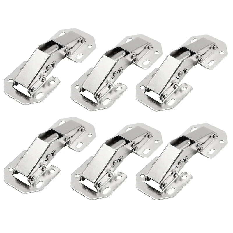 90 Degree Steel Cabinet Hinges No-Drilling Hole Door Close Hinges HoleHydraulic Buffer Hinge Furniture Hardware Accessories