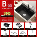 Stainless Steel Kitchen Sinks Black Nano Large Single Tank Countertop Basin Home Kitchen Vegetable Sink 304 Thickened Wash Basin