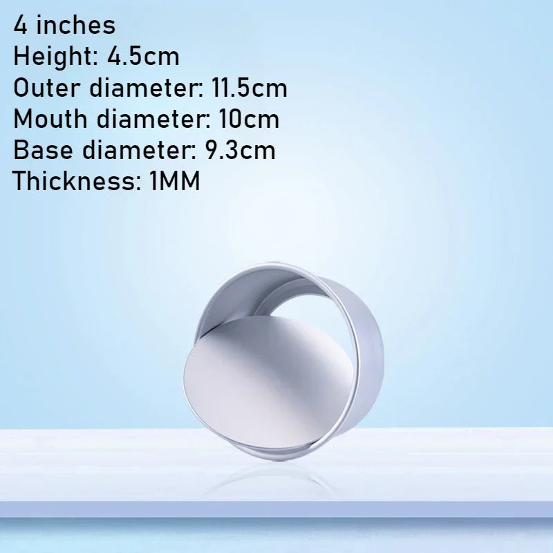 2-9 Inches Round Cake Mold with Removable Bottom DIY Aluminum Alloy Baking Cheesecake Pan Mould Fondant Dessert Decoration Tools
