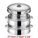 Stainless Steel Pot Drain Basket Kitchen Cooking Bamboo Steamer Cooker  Rice  Food Steaming Grid with Double Ear