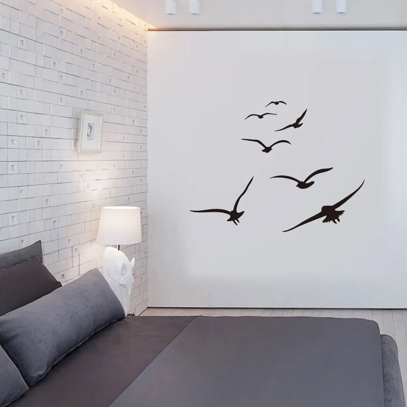 Seabirds Wall Stickers Living Room Bedroom Home Background DIY Decoration Mural Art Decals Carved Wallpaper