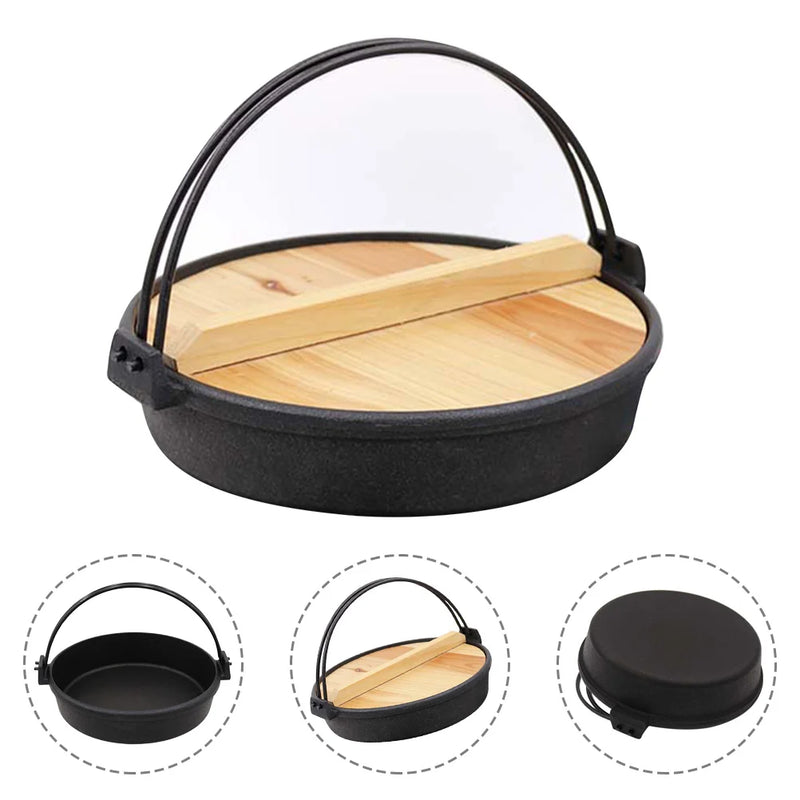 Hot Pot Camping Cooking Stove Cookware Hanging Stewpan for Home Japanese Style Griddle Soup Frying Cast Iron