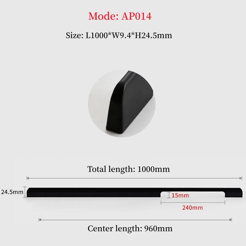 Long Simple Kitchen Cabinet Door Handles Aluminum Alloy Drawer Handle Pulls Wardrobe Cupboard Door Pull Furniture Hardwar Pulls