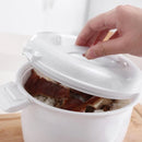 Microwave Rice Cooker with Handle, BPA Free, Easy-To-Use Steamer Container Rice Cooker Cup Cookware, White, 14 / 15.5cm Diameter