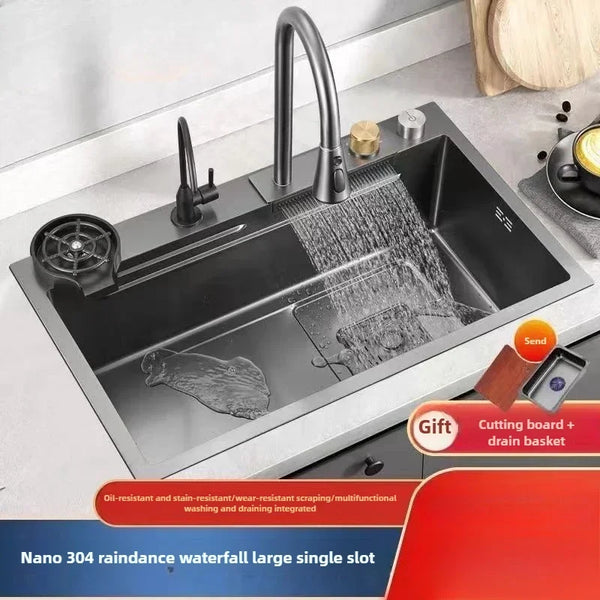 Kitchen Accessories Basin Large Thickened 304 Sink Stainless Steel Sink Single Vegetable Basin Dishwasher Table Stainless Steel