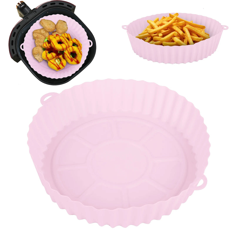 Silicone Air Fryer Pot Baking Tray Pans Fried Chicken Silicone Mold Basket Mat Airfryer Replacement Kitchen Accessories 20cm