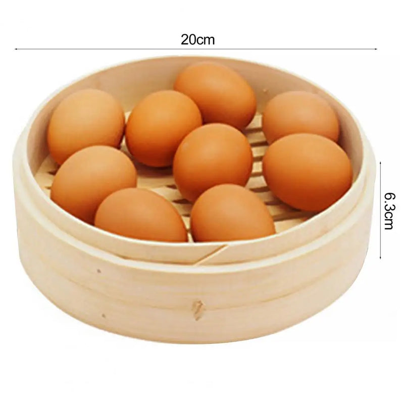 20cm Chinese Dumplings Bamboo Steamer Cooker With Lid Dimsum Steamer Fish Rice Vegetable Basket Kitchen Cooking Tools
