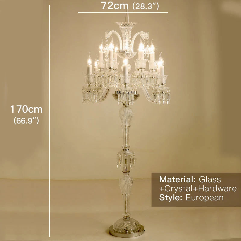OUFULA European Style Crystal Floor Lamp Luxurious Hotel Ballroom Wedding Candle Decoration Lamp Living Room Bedroom Villa