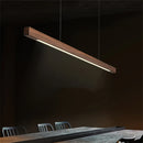 Wooden Pendant Lights Hanging Lamp Modern Table LED Long Linear Light Kitchen Island Lighting for Dining Living Room Office