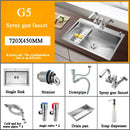 Stainless Steel Kitchen Sink Farmhouse Above Counter Undermounter Single Bowel Wash Basin With Gourmet Faucet Drain Accessories