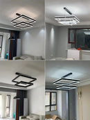 Living room lamp dining bedroom chandelier Nordic modern minimalist 2022 new light luxury square chandelier LED lamp suspendu
