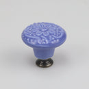 Colorful Floral Ceramic Handle Cabinet Door Solid Wood Furniture Wardrobe Handle Single-hole Drawer Hardware