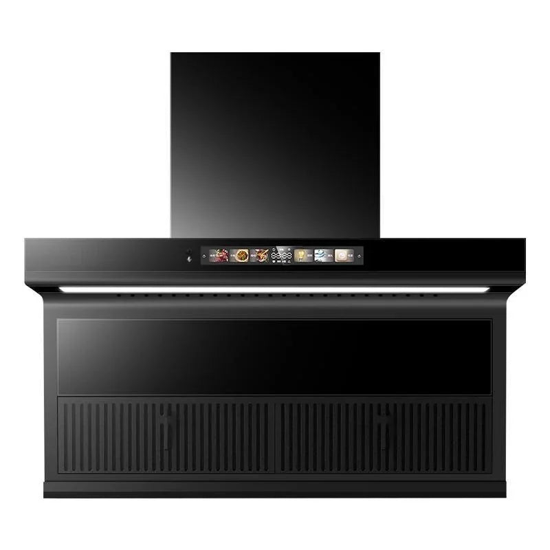 7-shaped household range hood with large suction power, kitchen top and side double suction range hood