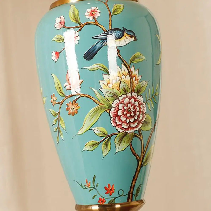 Ceramic Floor Lamp Home Decoration Sofas Stand Light European Retro Table Lamp Living Room Floor Lamp Bedroom Bedside