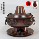 Old Beijing red copper hot pot antique thick pure handmade charcoal mandarin duck chafing dish Mongolian soup stewpan 30-40cm