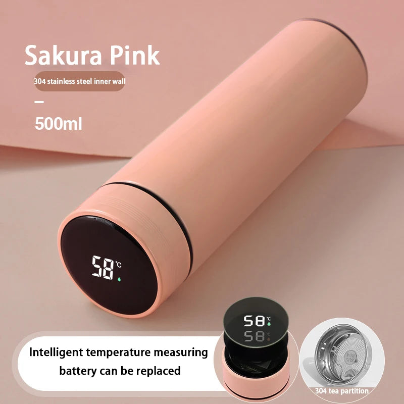 Smart Digital Water Bottle Keeps Cold And Heat Thermal Bottle Stainless Steel Thermos For Baby Children Kids Terms