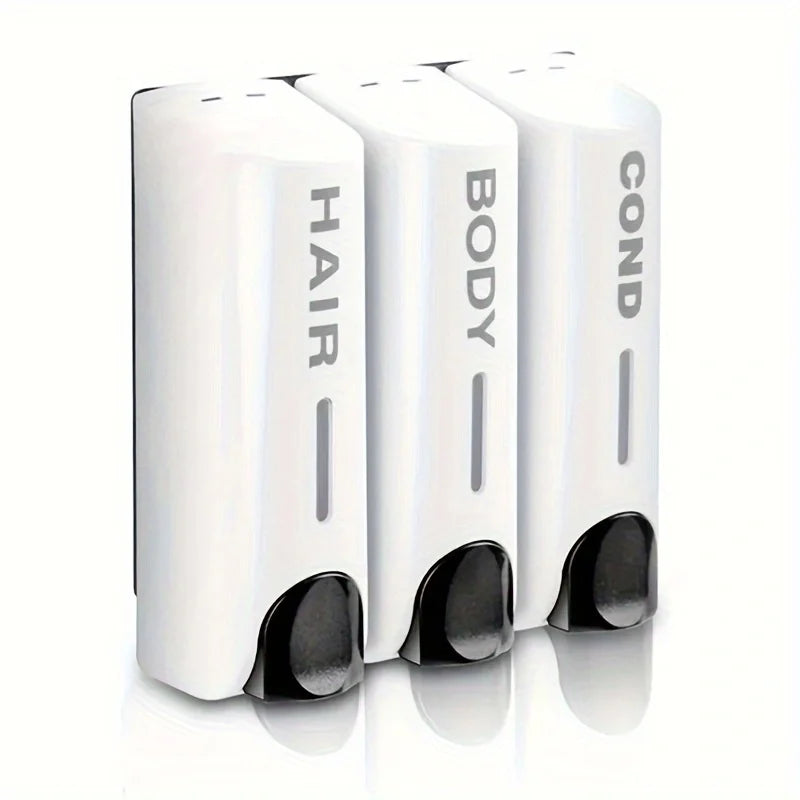 1/2/3Heads Manual Soap Dispenser Wall Mounted Hotel Shampoo Box Bath Box 400ML Soap Bottle Wall Hanger Press Dispenser Home