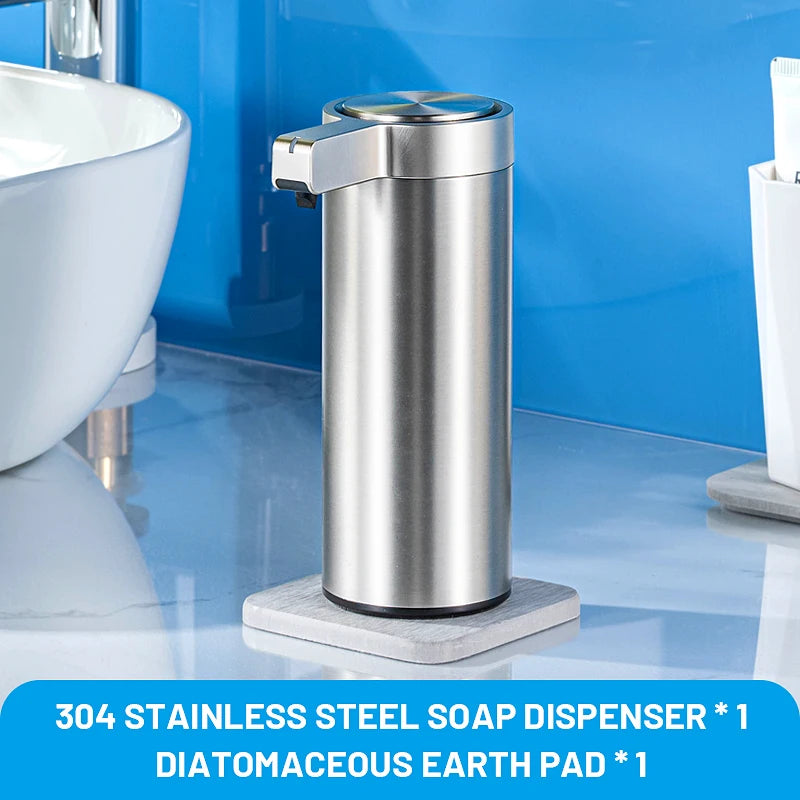 Automatic Liquid Soap Dispensers 304 Stainless Touchless Induction Sensor Steel Kitchen Metal Lotion Bottle Bathroom Accessories