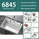 304 Stainless Steel Multifunctional Kitchen Sink Large Capacity Single Bowl Vegetable Workstation Wash/Cut/Drain in One Full Set