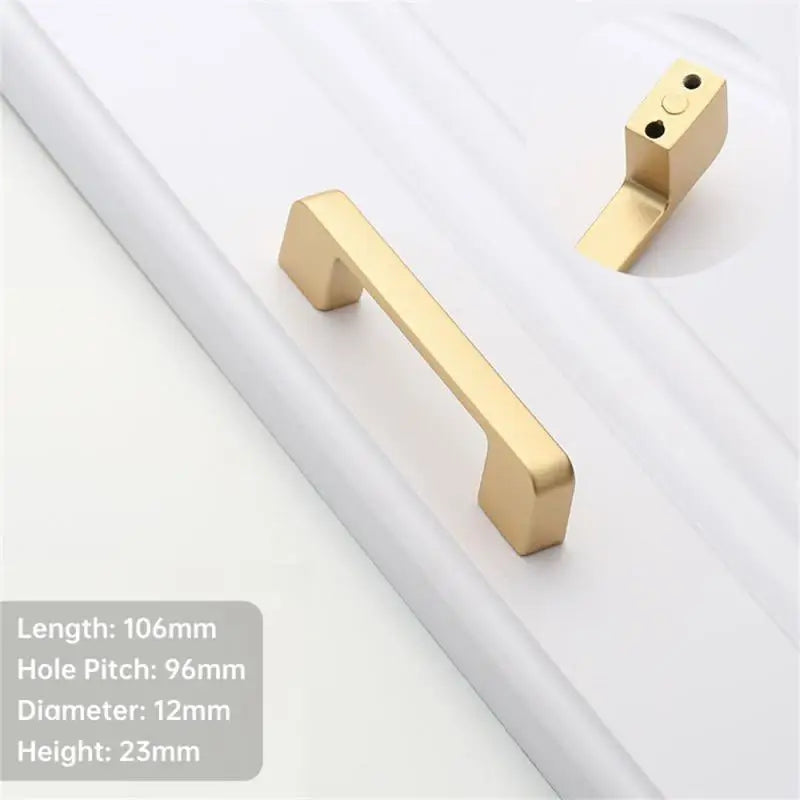 Aluminum Gold Furniture Handle Solid Cabinet Pulls Drawer Knobs Kitchen Door Cupboard Handle Pulls Modern Furniture Hardware