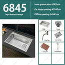 304 Stainless Steel Multifunctional Kitchen Sink Large Capacity Single Bowl Vegetable Workstation Wash/Cut/Drain in One Full Set