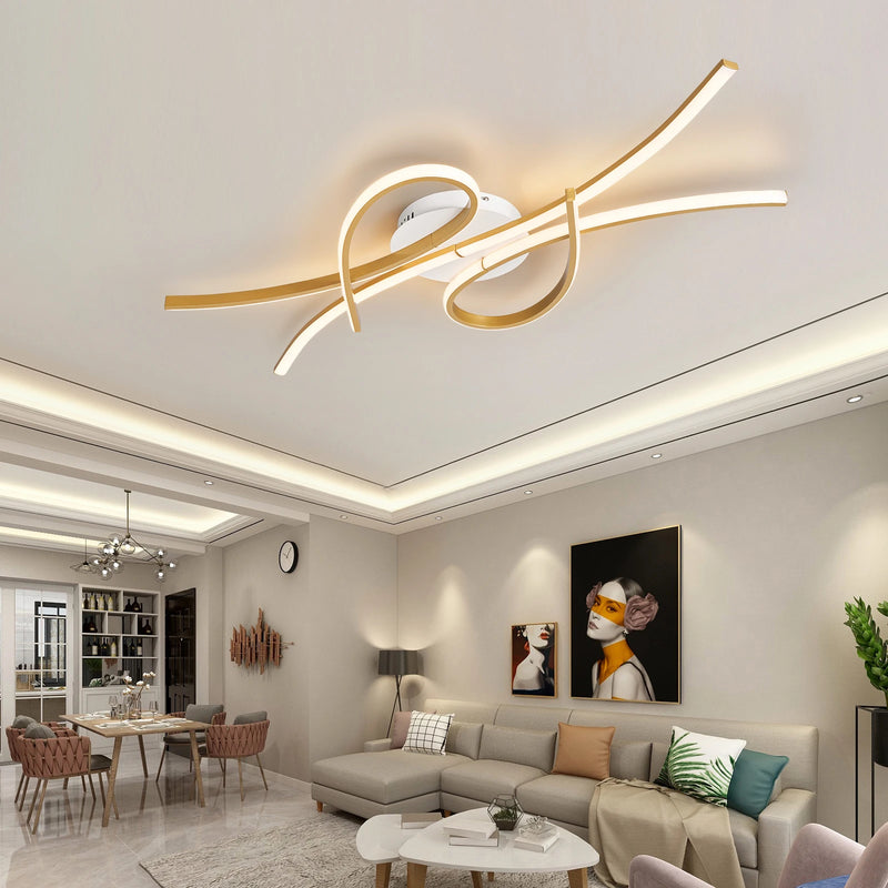 Smart Home Alexa Modern led Ceiling Lights for living room bedroom study room Matte black or Gold finished Ceiling Lamp fixtures