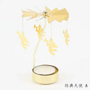 Multi-shape Rotating Candlesticks Snowflake Angel Romantic Tea Party Candle Holder Wedding Christmas Metal Home Decor