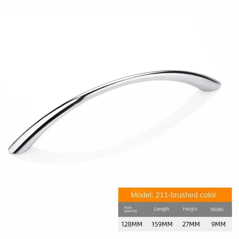 Curved Handles Wardrobe Cabinet Pull Handles Drawer Knobs Zinc Alloy Cupboard Door Handle Furniture Fitting Home Hardware