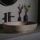Brown Ceramic Vessel Sink Vanity Bowl Oval Bathroom Table Sink Lavatory Balcony Art Basin Above Counter Pedestal Washing Basin