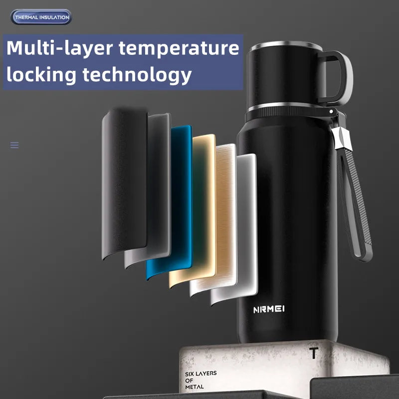 Double Wall Vacuum Flasks Stainless Steel Thermos Bottle for Tea and Coffee Large Capacity Insulated Water Bottle Thermos Cup