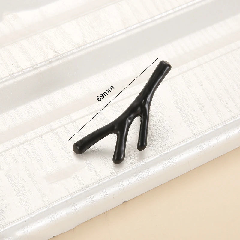 Vintage Tree Branch Furniture Handle Zinc Alloy Kitchen Cabinet Drawer Knob Wardrobe Cupboard Closet Door Pull Hardware Black