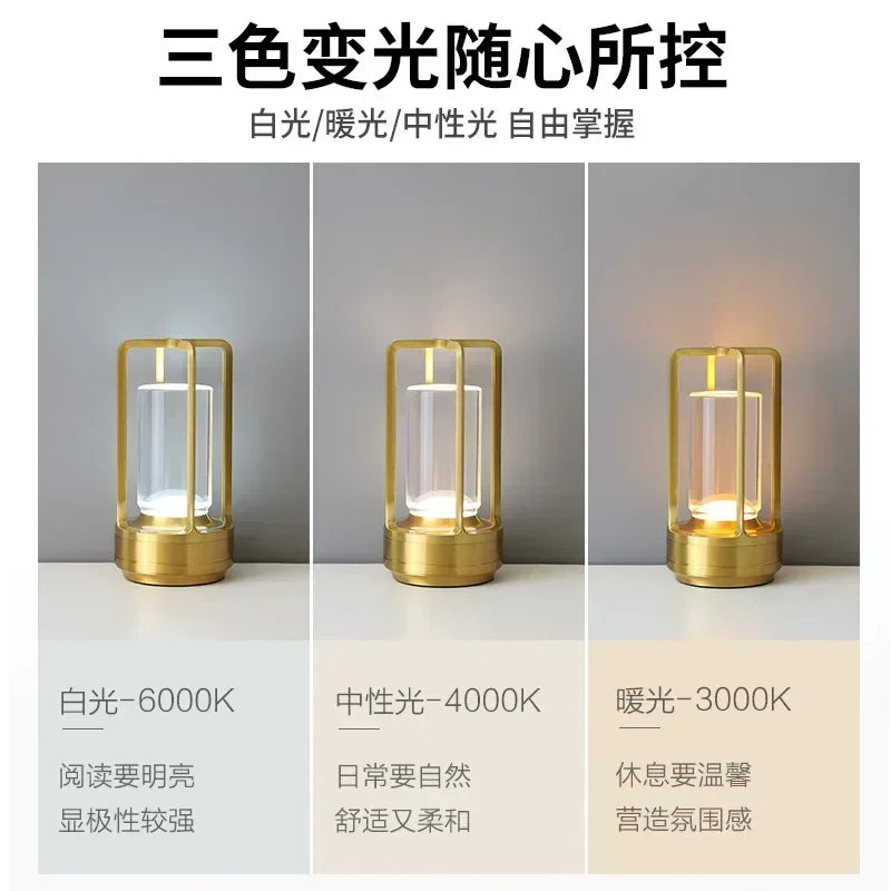 Newest 3/12 Colors Stepless Dimming Table Lamps 2000mAh Rechargeable Desktop Night Lights Touch Atmosphere Light Remote Control