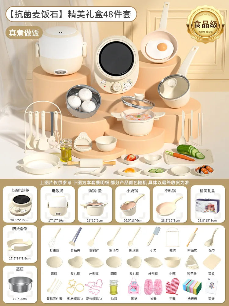 New 1pcs Mini Kitchenette Children'S Educational Toys Boy And Girl Pretend Play Kitchenette Real Cooking Full Set Chidren