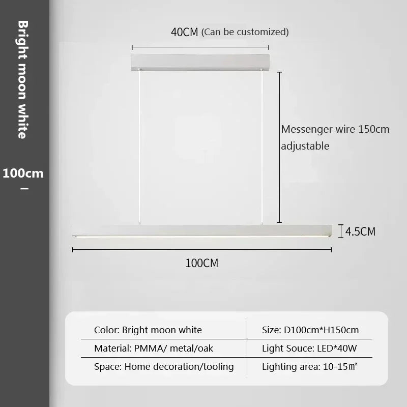 Modern LED Pendant Light For Living Dining Room Restaurant Office Long Simple Chandelier Home Deco Lighting Fixture Hanging Lamp