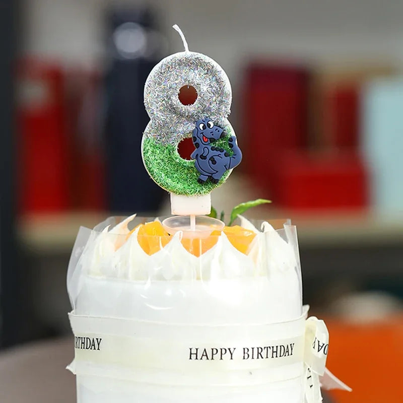 Dinosaur Birthday Candles for Cake Soywax Candle Bithday Number Candle for Boy Party Cake Topper Decorative