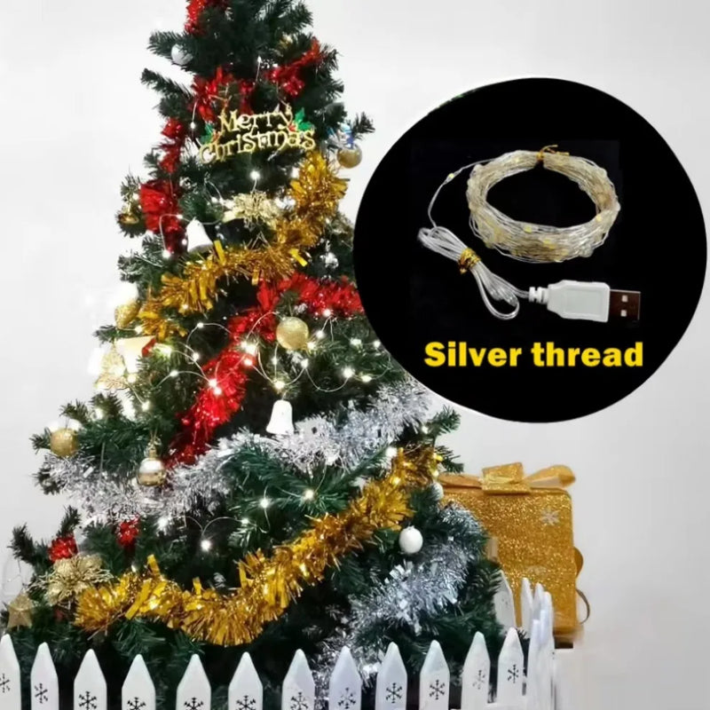 20M Waterproof USB LED Lights String Copper Silver Wire Garland Light Fairy Lights For Christmas Wedding Party Decoration Wreath