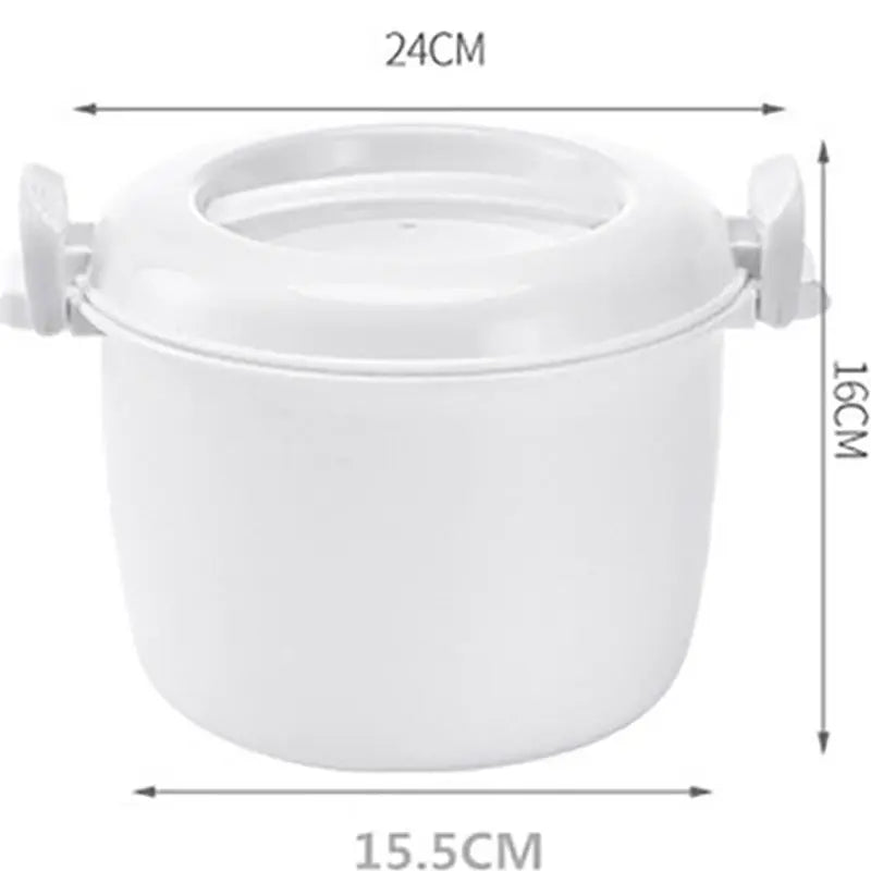 Microwave Rice Cooker with Handle, BPA Free, Easy-To-Use Steamer Container Rice Cooker Cup Cookware, White, 14 / 15.5cm Diameter