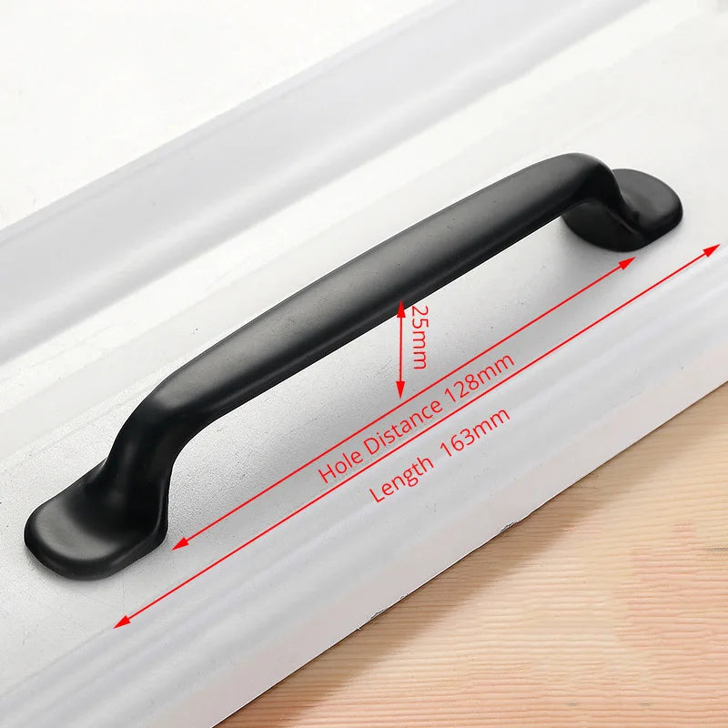 Aluminum Alloy Black Cabinet Handles American Style Solid Kitchen Cupboard Pulls Drawer Knobs Furniture Handle Hardware