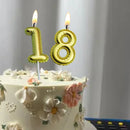 1Pc Festive Party Supplies Birthday Candles Digital Candle Cake Topper Gold Balloon Design Number 0-9 for Baking Dessert