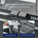 Hownifety Waterfall Sink Kitchen Stainless Steel Topmount Sink Large Single Slot Wash Basin With Multifunction Waterfall Faucet