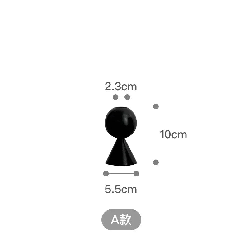 Black Wooden Candle Holder Quality Black Candle Seat Nordic ins style art decoration hotel model room soft decoration ZM806