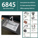 304 Stainless Steel Multifunctional Kitchen Sink Large Capacity Single Bowl Vegetable Workstation Wash/Cut/Drain in One Full Set